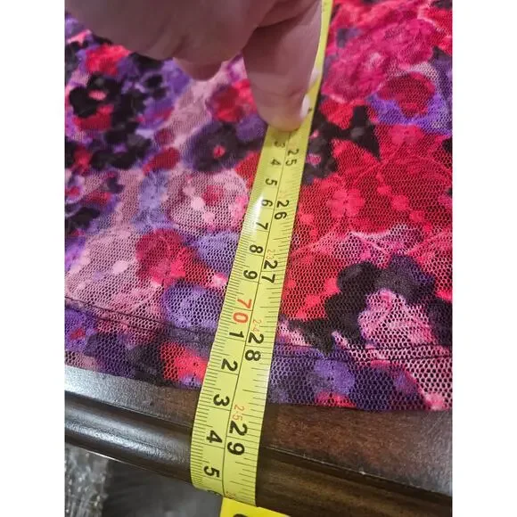 Style & Co Whimsygoth Floral Mesh Tunic Y2K Revival Dark Romantic XL Top Women's - Picture 7 of 7